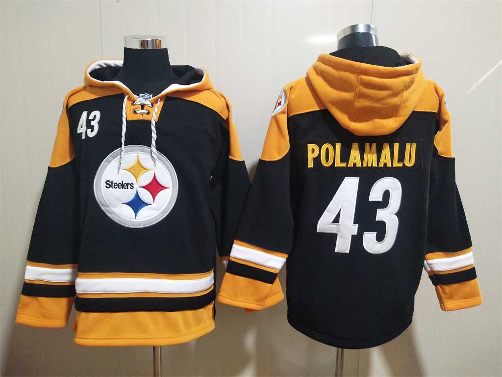 Steelers 43 Troy Polamalu Black All Stitched Sweatshirt Hoodie,We sell and wholesale Steelers 43 Troy Polamalu Black All Stitched Sweatshirt Hoodie on line form chian!